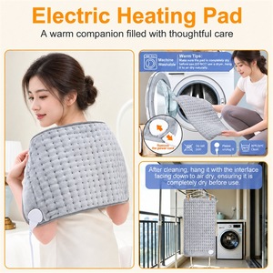Couverture chauffante électrique gris clair avec télécommande, réglages de chaleur, réversible, en peluche, pour la maison et les voyages - Product Image 3