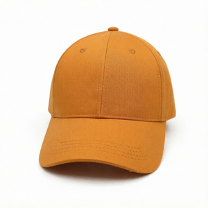 Casquette de baseball orange à 5 panneaux avec logo brodé 3D, fermeture réglable, en coton, pour le sport et les voyages - Product Image 1