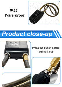 Cerradura de <span class=keywords><strong>cable</strong></span> inteligente de autenticación <span class=keywords><strong>dual</strong></span> segura y confiable Cerradura de <span class=keywords><strong>cable</strong></span> de alarma digital para espacios públicos - Product Image 5