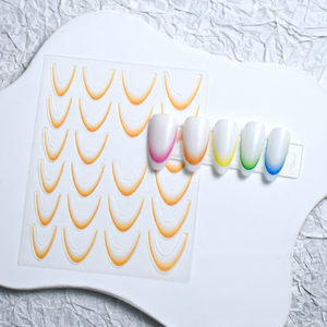 ZHI JIA Nouveaux autocollants pour ongles à dégradé fin à 12 couleurs, autocollants français pour ongles - Product Image 2
