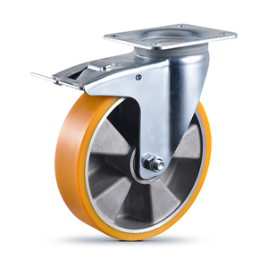 Roulettes industrielles résistantes de chariot à PU de fonte de 4 \ "5 \" 6 \ "8 \" chariots d'atelier de chariot à main d'usine pour la charge lourde - Product Image 4