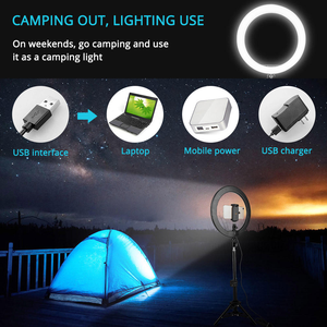 Anneau lumineux LED circulaire de 12 pouces avec trépied, intensité réglable, pour selfie et photographie - Product Image 5