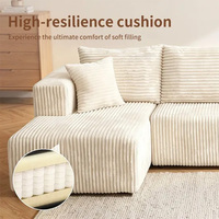 Modernes Weißes Sofa mit Extra Breiten Armlehnen Minimalistisches Wohnzimmer-Sofa