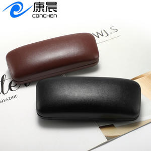 Étui à lunettes Conchen rectangulaire à rabat en cuir PU, 6-8,9 pouces, couleur unie, pour le rangement des lunettes optiques - Product Image 1