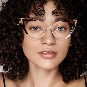 87307 Montura de Gafas Ópticas Cat Eye para Mujer, Montura Completa de TR90 y Metal, Protección Anti Luz Azul - Product Image 3