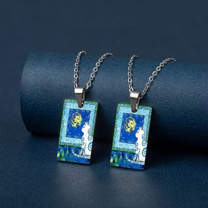 Yiwu DAICY nueva llegada 12 meses signos del zodiaco colgante collar único pintura al óleo Graffiti Tarot collar - Product Image 6