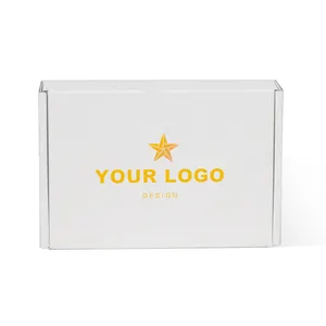 Boîte d'emballage en papier avec logo personnalisé imprimé à plat Carton ondulé Carton découpé à l'emporte-pièce Boîte postale d'expédition kraft pliable