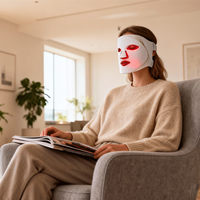 Masque facial en silicone multifonctionnel à LED, luminothérapie rouge, luminothérapie infrarouge, appareil de luminothérapie pour le visage