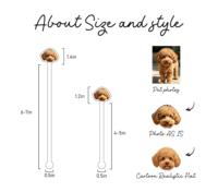 Bâtonnets à mélanger personnalisés avec logo, photo de chien, monogramme, armoiries, en PET ou acrylique, pour cocktails, mariage