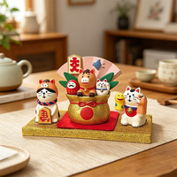Figurines en résine de cheval Daruma Maneki Neko, faites à la main, peintes à la main, porte-bonheur du zodiaque, décoration de la maison, cadeau du nouvel an, pyramide