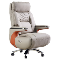 Mobilier de bureau ergonomique à dossier haut et confortable Support lombaire en cuir PU Chaise de bureau de direction pivotante avec repose-pieds