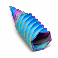 Jouet anti-stress cinétique géométrique en spirale hexagonale imprimé en 3D, jouet sensoriel de bureau à dégradé, vente en gros