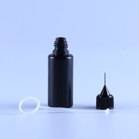 Bouteille en plastique pour peinture noire de 5 ml à 50 ml, avec aiguille et buse, bouteille à presser avec aiguille pour revêtement et peinture, usage industriel
