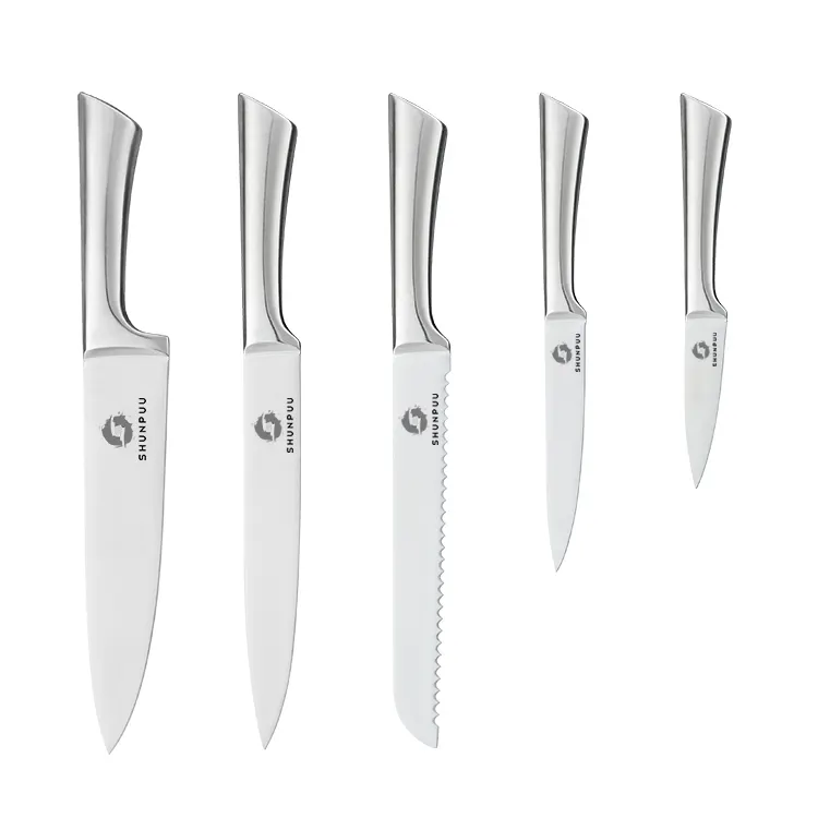 Hot Sale Cheap price 5PCS Stainless Steel Cutlery Kitchen Knife Set With Hollow Handle