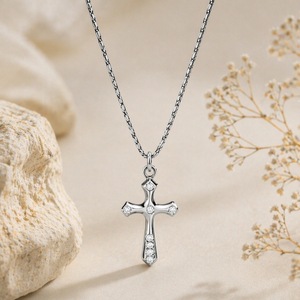 yunnique <b>Cross</b> Necklace Stainless Steel With Zircon 18K Gold Silver Plated For Women Gift Jewelry - Product Image 4