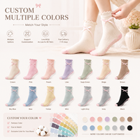 Chaussettes de Pilates personnalisées en gros, antidérapantes, avec logo en ruban, en coton jacquard, chaussettes mi-mollet, faible MOQ