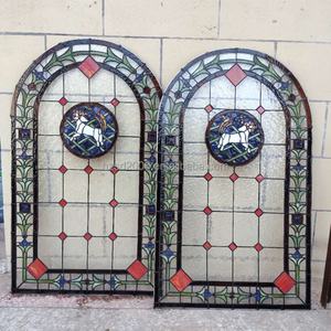 Fourniture d'usine : Panneau de vitrail Tiffany en verre de église, soudé à l'étain, suspendu, double taille, avec éclairage - Product Image 3