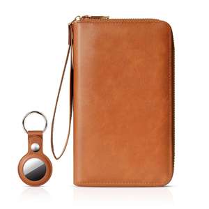 Porta Pasaportes de Viaje Compacto y Espacioso con Ranura Externa para Rastreador Inteligente, Organizador Impermeable con Cierre para Artículos Esenciales de Viaje - Product Image 1