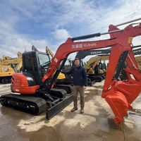 Mini-excavatrice KX163 de 5,6 tonnes à bras à oscillation zéro pour moteur et pompe hydraulique KYB |   Capacité de levage de 1145 kg, réservoir de 68 L, 0,19 m