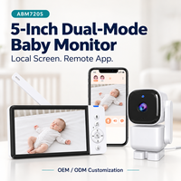 Babyphone avec détection des pleurs et des mouvements, audio bidirectionnel, partage familial et vision nocturne infrarouge pour la surveillance de la nurserie ABM720S