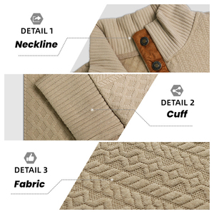Suéter Personalizable de <span class=keywords><strong>Punto</strong></span> Jacquard Texturizado Informal para <span class=keywords><strong>Hombre</strong></span>, Cuello Alto, Manga Larga, Venta al por Mayor - Product Image 2