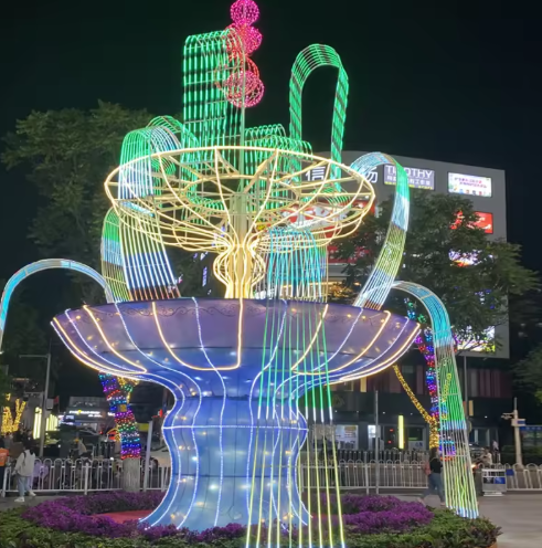 Panjixin Fountain Grade 3D LED Christmas Motif Lights - Outdoor Winter Wonderland Display