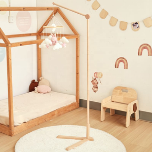 Cpigiama da pavimento in <span class=keywords><strong>legno</strong></span> Mobile braccio Mobile portabagagli per bambini regolabile appendiabiti per bambini - Product Image 6