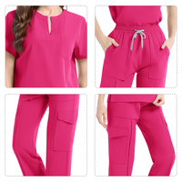 Marque privée personnalisée à manches courtes extensible grande taille Jogger mode médecin infirmière uniformes soins infirmiers gommages uniformes ensembles en gros