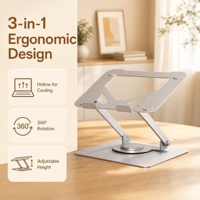 Support d'ordinateur portable pour la maison et le bureau, rotation à 360° °   Support d'ordinateur portable rotatif et pliable pour le refroidissement de l'iPad