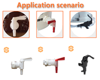 Distributeur d'eau en plastique PERA 3/4 TAP, couleur au choix, conteneur, seau, fût, robinet, robinet de distribution