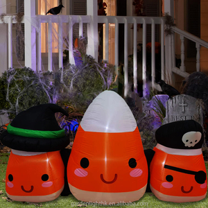 5FT(W) Imperméable Pirate Bonbons Maïs Patch Halloween Gonflables Décorations Extérieures avec LED Intégrées pour la Fête et le Jardin - Product Image 5