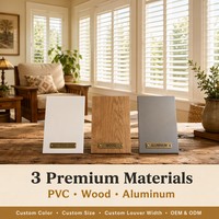 Volets de plantation horizontaux sur mesure OEM ODM en PVC pour fenêtres, stores à lamelles, vente en gros directe usine, étanches pour extérieur et cuisine