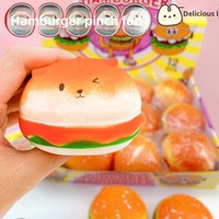 Modèle de burger réaliste à remontée lente, jouet anti-stress en caoutchouc pour bureau, décompression, nouveauté, cadeau pour filles