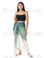 Ensemble de bikini 2 pièces personnalisé Tie Dye pour les femmes Maillot de bain triangle avec couverture de sarong en maille XL Maillot de bain à lanières dégradées avec logo imprimé sur le devant