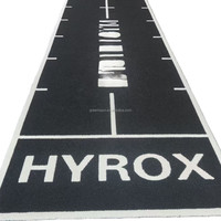 Tapis de sol en gazon artificiel noir sur mesure pour piste de sprint et fitness, durable, 25 mm, pour salle de sport, avec logo personnalisé, pour poussée de traîneau
