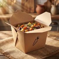 Boîte à lunch en papier biodégradable avec revêtement PLA, vente en gros, certifiée FSC, fabricant de contenants alimentaires jetables compostables