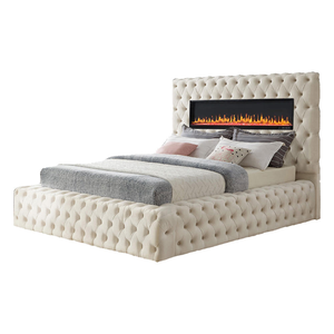 Tamaño Queen Modern King Beauty Salon Hotel Frame Litera blanca Chica Madera maciza Perro elevado <span class=keywords><strong>Divan</strong></span> Mesa auxiliar Cama de sol - Product Image 1