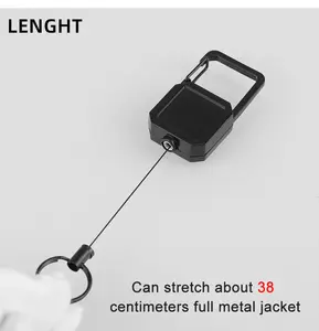 New Carabiner Retractable Heavy Duty Steel Reel Key Chain For Id Holder And Key Ring Key Chain Fishing Reel