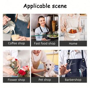 Tablier d'enfant en toile de coton avec bretelles, imperméable, imprimé PVC, pour uniforme de restaurant, cuisinier, café, barista, barman - Product Image 4