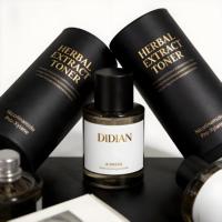 Flacons de parfum cylindriques noirs mats de luxe 100ml 30ml 50ml, conteneurs vides pour parfum à col serti, flacon de parfum en verre avec couvercle