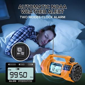 Nouvelle <span class=keywords><strong>radio</strong></span> FM d'urgence avec batterie externe 5000 mAh AM/FM WB SW solaire à manivelle, écran LED, haut-parleur intégré, lampe de poche - Product Image 5
