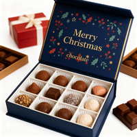 Boîte à chocolat vide personnalisée de luxe, boîte à bonbons sucrés pour la Saint-Valentin, boîte à tiroirs rigide, emballage de chocolat, boîte en carton