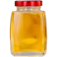Bocaux de conservation alimentaire carrés en verre de qualité supérieure avec couvercles hermétiques en 100ml, 180ml, 380ml pour miel, confiture, cornichons et produits secs