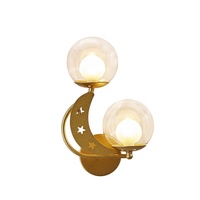Nordique créatif luxe mur LED lampe chambre chevet avec fer américain intérieur salon acier verre Luz De Soporte décor