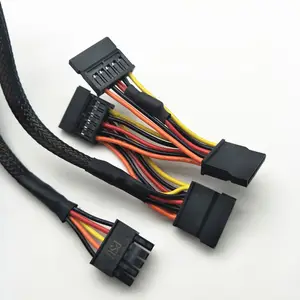 Werkseitiger OEM 1007 18AWG-Kabelbaum SATA bis 4 Molex 3.0-Kabelbaum Molex 3.0MM 5PIN-Anschlusskabelbaum