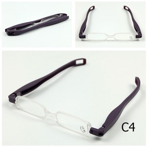 Lunettes de lecture de presbytie en plastique minces portables en rouge et marron avec étui pliant les lunettes des personnes âgées - Product Image 5