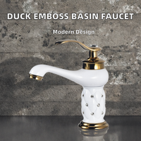 Robinet de lavabo monocommande moderne en laiton à montage sur comptoir, avec cartouche céramique et bec de canard, fabriqué en Chine