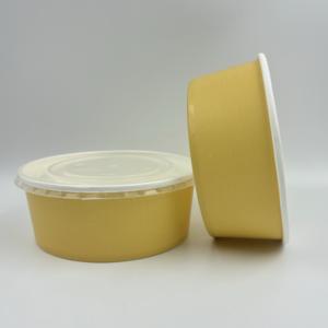 ชามกระดาษคราฟท์สีขาวแบบใช้ครั้งเดียวสำหรับใส่สลัด ข้าว อาหารกลางวัน เป็นมิตรกับสิ่งแวดล้อม พร้อมฝา PP - Product Image 6