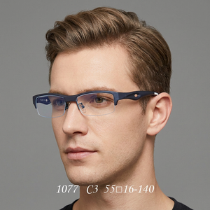 <span class=keywords><strong>Occhiali</strong></span> <span class=keywords><strong>da</strong></span> <span class=keywords><strong>vista</strong></span> sportivi semi-rimless <span class=keywords><strong>da</strong></span> uomo QSKY, montatura in TR90, aste cave traspiranti, leggeri 20g, modello 1077 - Product Image 1