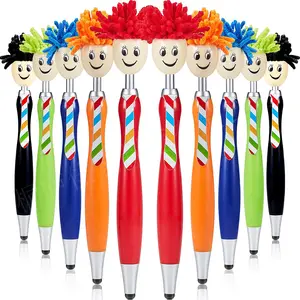 מצחיק Cartoon בובת מטאטא ראש יצירתי מתנות Stylus מסך סמיילי סמרטוט צילינדר כדורי עט